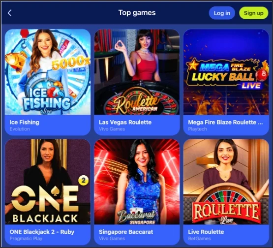 Senarai Top games mudah alih DK88 memaparkan permainan kasino langsung seperti roulette dan blackjack dalam susun atur grid